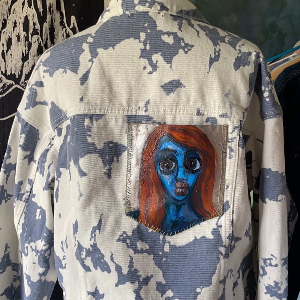 Hand Painted Denim Jacket - Picture 3 of 5